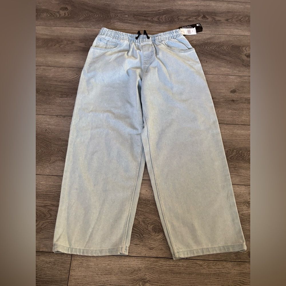 Volcom boys Light Blue Wide-Leg Cotton Pants